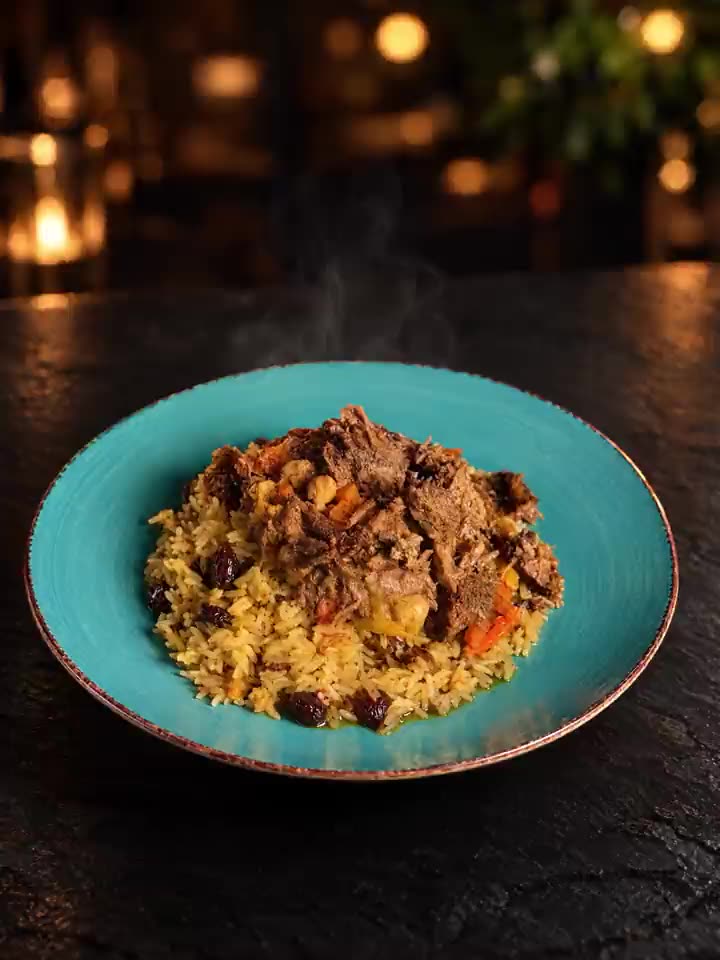 Osh plov being plated layer by layer